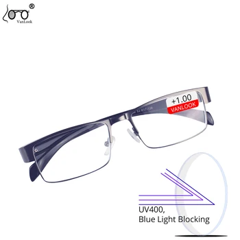 Pánske Okuliare na Čítanie Anti Modré Svetlo очки для дальнозоркости Obdĺžnikový dámske Okuliare Kovové Optické Okuliare Rám +1.5