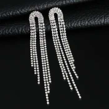Šumivé Crystal Drahokamu Strapec Visieť Náušnice Pre Ženy, Luxusné Šperky Latríny Earing Strany Módne Doplnky