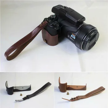 Skutočné Reálne Kožené Fotoaparát Pol prípade Rukoväť s popruhom pre Nikon Coolpix P1000