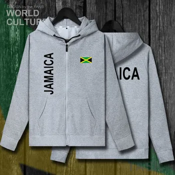 Jamajka JAM Jamajský mens rúna hoodies mikina zimné zips cardigan dresy mužov bundy a kabát tepláková súprava oblečenia 2018