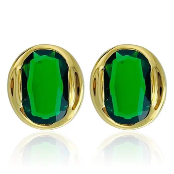Stud Náušnice Šperky pre Ženy 2021 Piercing Vyhlásenie Smaragdovo Zelená Žena Náušnice Príslušenstvo Bižutériou Žena Nový Rok Darček