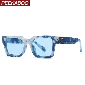 Peekaboo mramorový vzor námestie slnečné okuliare pre mužov 2022 hot predaj retro slnečné okuliare pre ženy, modrá sivá uv400 muž žena