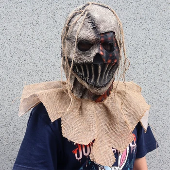 Strašiak Zlo Lebky Maska Deluxe Horor Scarecrows Latex Maska Halloween Cosplay Kostým, Rekvizity