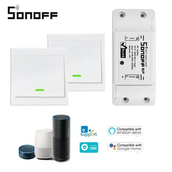 Sonoff RF WiFi Smart Switch RF Prijímač Diaľkového Ovládania Smart Svetlo Načasovanie Switchs 1 2 3Gang 433Mhz RF Diaľkový Alexa Google