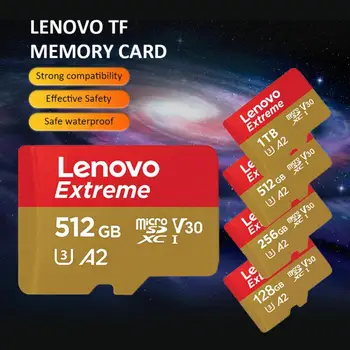 Originálne Lenovo Pamäťová Karta 512 gb diskom Flash SD Karta 32GB 64GB 128 gb kapacitou 256 GB Class 10 Vysokej Rýchlosti Micro TF Kariet MicroSD Pre Fotoaparát Telefónu