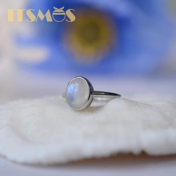 ITSMOS Plný Blue Moon Light Moonstone Strieborné Prstene Klasické Pôvabné Luxusné Šperky pre Ženy Vianočný Darček Žena Pásma