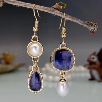 Trendy Šperkov Ženy 2022 Vintage Asymetrický Barokový Pearl Náušnice Zlatá Farba Vyhlásenie Drop Náušnice Príslušenstvo Pre Ženy