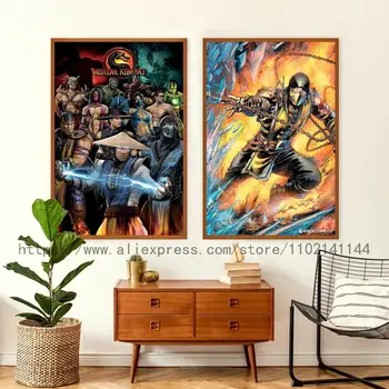 Mortal Kombat Video Hra Dekorácie Umenie Plagátu Wall Art Osobný Darček Moderné Rodinné spálňa Decor Plátno Plagáty