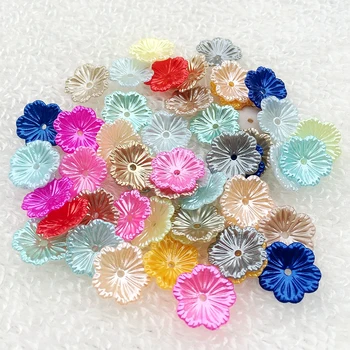 100ks/veľa živice malej veľkosti kvety mix farieb DIY živice cabochons otvory šitie odevných doplnkov 12mm-S63A