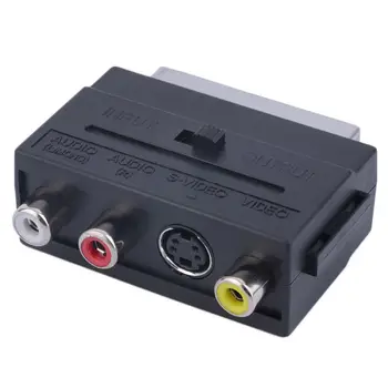 21Pin SCART na 3RCA Converter Adaptér RGB Scart na Kompozitný RCA, S-Video, AV, TV Audio Adaptér