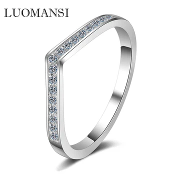Luomansi 0.15 CT 17 moissanite žena krúžok prešli diamond test S925 mincový striebro jemné šperky, svadobné party darček k narodeninám