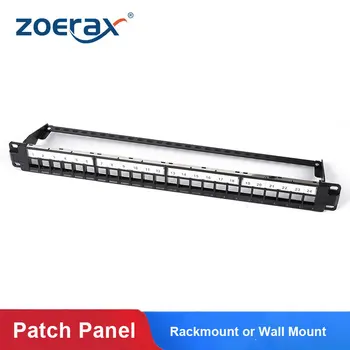 ZoeRax Rackmount alebo Wall Mount 24 Port Keystone Patch Panel (Prázdne Patch Panel pre Keystone Konektory / Keystone Panel)