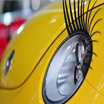 3D Očarujúce Black Falošné Mihalnice Falošné Oko Lash Nálepky Auto Svetlometu Dekorácie Zábavné Odtlačkový