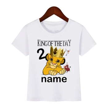 2021Number 1-10 Lion King Narodeniny Chlapcov Košele Chlapca Simba Shirt Dieťa Dievčatá Šaty Krátke Sleeve Tee Topy pre 2-9 Rokov Olome99