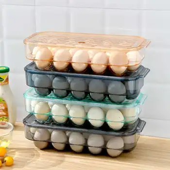 16 Mriežky Chladničke Vajcia Držiteľ Box s Vekom Transparentný Zásobník na Vajcia Kuchyňa Sviežosť Oddelené Skladovanie Potravín Sporiteľov Vajcia Organizátor