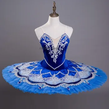 Vysoká Kvalita Vlastná Veľkosť 12 Vrstiev Výkon Nosenie Pre Dospelých Profesionálne Balet Tutu Modrá