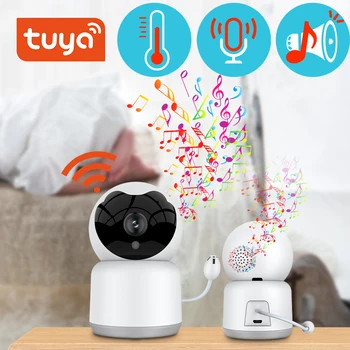 Tuya Smart Baby Monitor Kamera 1080P HD s teplota a vlhkosť hrať marieli diaľku obojsmerné Audio Deti Opatrovateľka Video Cam