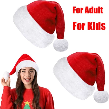 2023 Nový Rok Hrubé Plyšové Vianočné Hat Dospelých, Deti Vianočné Dekorácie Pre Domov Vianoce, Santa Claus Darčeky Teplé Zimné Čiapky