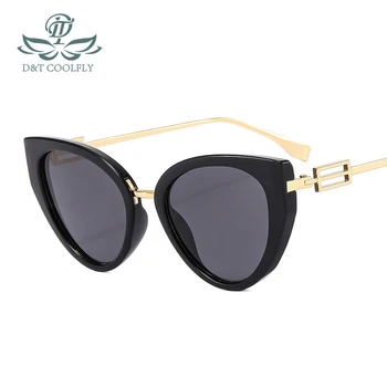 2022 Nové Módne Cat Eye slnečné Okuliare Ženy Muži Kovový Rám Prechody UV400 Objektív Luxusné Značky Dizajnér Okuliare Trend Slnečné Okuliare