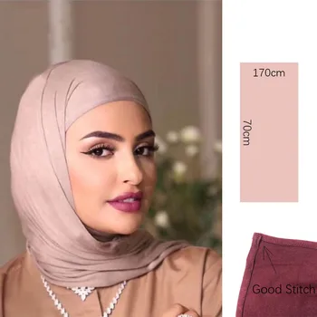 SMG 170*70 cm Moslimských obyčajný Hidžáb bavlna tvárny premium Dres, Šál Mäkký Materiál veľké veľké veľkosti, šály, moslimské ženy