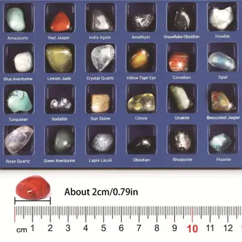 24PCS Crystalya Premium Triede, Kryštály a Liečivé Kamene, s Display Box Rock Vzorky Minerálnych Fossiles Zemné Súpravy Dary