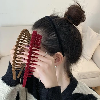 Hrnú Tenké hlavový most Hrubé Non-Slip Vlasy Hoop Farbou Ozubeným Hairband Ženy, Dievčatá pokrývku hlavy DIY Vlasy Príslušenstvo