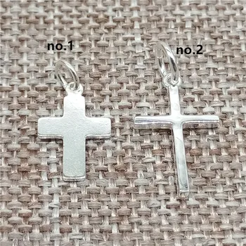 5 Ks 925 Sterling Silver Lesklé Ježiš Kríž zobrazili kľúčové tlačidlá pre Náramok Náhrdelník