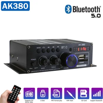 Ak380 800W 12V Napájanie Zosilňovača Bluetooth-kompatibilné Stereo Domov Car Audio BASS Amp Prehrávač Hudby Auto Reproduktor Triedy D, FM, USB, SD/
