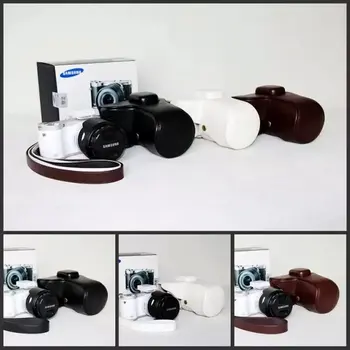 Vintage Kožená brašna pre Samsung NX300 NX-300 Fotoaparátu Kryt S Ramenný Popruh PU Kožené Fotoaparát prípade