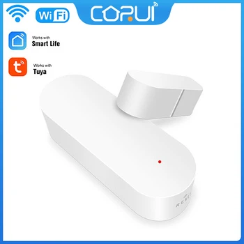 CoRui Tuya Smart WiFi Dvere Na Okienka Snímačov Snímač Dvere Magnetické Alarm Detektor Nezávislé Magnetický Senzor