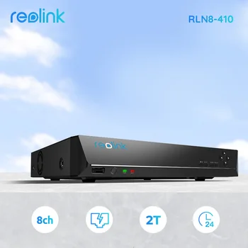 [4K/12MPX Ľudského/Auto Detecion] Reolink 8ch NVR pre Reolink 4MP/5MP Kamery IP 24/7 Záznam H. 265 videorekordér 2TB HDD RLN8-410