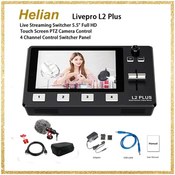 Helian LIVEPRO L2 Plus Multi-foto-video a Video Prepínač Live Streaming PTZ Ovládanie Kamery Zelená obrazovka odpojenie 5.5