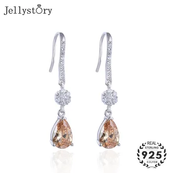 Jellystory trendy 925 sterling silver šperky s kvapka vody tvarované topaz zirkón drahokam šperky pre ženy, svadobné veľkoobchod