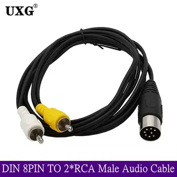 Din 8 Pin Na 2RCA Kábel 8Pin Din Samec Konektor Do 2 RCA Samec Audio Adaptér Kábel Pre Hudobné nástroje, Audio Zariadenia 0,5 M 1,8 M 3 M