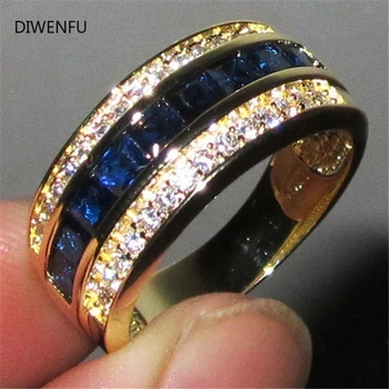 Sapphire Plný Diamond 18k Zlata, Prstene pre Ženy Bague alebo Jaune Bizuteria pre Šperky Anillos Mužov Drahokam Anel Šperky Zlaté Krúžky