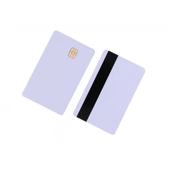 1Pcs Biela Prázdna PVC Kontakt, Smart IC Karty S SLE 4442 Chip & Magnetický Prúžok 3-skladby HiCo 2 v 1 Kariet