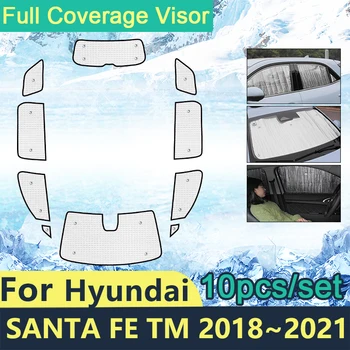 Plne Pokrýva Slnečníky Na Hyundai Santa Fe SantaFe TM 2018 2019 2020 2021 2022 Auto Príslušenstvo na Ochranu pred Slnkom Bočné Okno Clonu