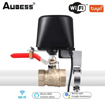Aubess Tuya Smart WiFi Vody Ventil Plynový Ventil Diaľkové Ovládanie Časovač Záhrada Smart Kohútik Na Vodu Podporu Alexa Asistent Google
