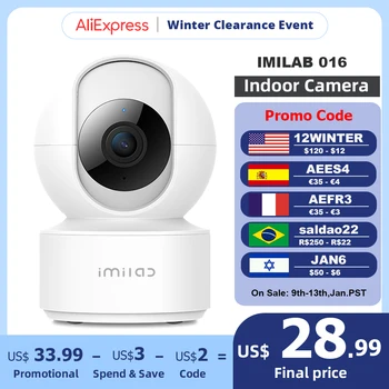 Globálna Verzia IMILAB 016 IP Kamera Baby Monitor Smart Mi Domov App 360° 1080P HD, WiFi, Bezpečnostné Kamery CCTV Kamery