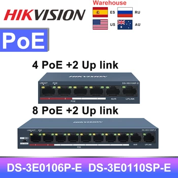 Hikvision PoE Switch 4CH PoE DS-3E0106P-E 8CH 8PoE DS-3E0110SP-E POE Switch podporujú režim Rozšírenia KAMEROVÉHO POE IP Kamera Systém