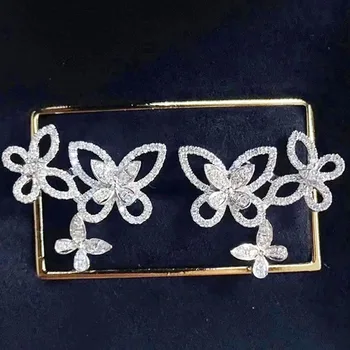 Huitan Elegantné Motýľ Náušnice pre Ženy Jemné Denné Nosenie Ucho Príslušenstvo Narodeniny Dievča, Darček Luxusné Zirkónmi, Šperky