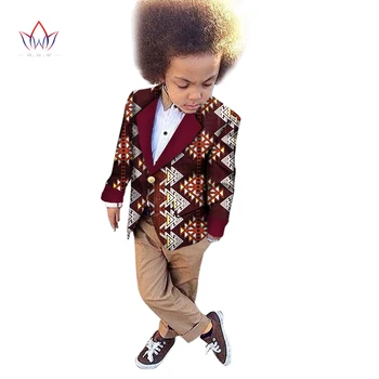 Africké Deti Oblečenie plné rukáv Dashiki Tradičné Bavlna Kabát Zodpovedajúce Afrike Tlač Detí Top Baby tlač Oblečenie WYT47