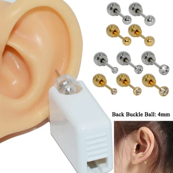1PC Sterilné Jednorazové ochranné Ear Piercing Zariadenie+Sterilné Rámu Crystal Stud Žiadne Ostré Piercing Šperkov Vhodné Dieťa