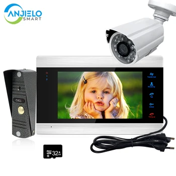 Anjielosmart 7 Palcový Video Interkom Bezpečnostné Kamery Security Protection Interfone Residencial Nočné Videnie Pre Apartmán