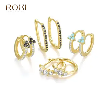 ROXI Hot Predaj Crystal Zlatá Obruč, Náušnice pre Ženy 925 Sterling Silver Náušnice Šperky Y2k Európe a Amerike Pendientes Hombre