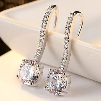 Huitan Hot Predaj Ženy, Luxusné Náušnice Vykladané CZ Kameň Jednoduchý a Elegantný dámsky Príslušenstvo 2021 Svadobné Trend Náušnice Šperky