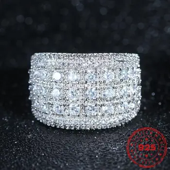 HOYON Pôvodné 925 Sterling Silver Farba Krúžok Pre Ženy snubný Prsteň Seiko Plný Diamond AAA Zirkón Šperky doprava zadarmo