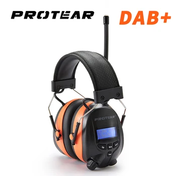 Protear DAB+/DAB Rádio Chránič Sluchu 25dB 1200mAh chrániče sluchu Elektronické Bluetooth Slúchadlá Ochranu Sluchu