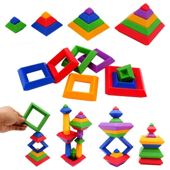 30 KS Pyramídy Inteligencie Magic Tower kosoštvorca Stavebné Bloky Univerzálny detský Vzdelávacie Hračka 3D Puzzle