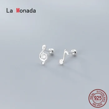 La Monada Asymetrické Hudby Minimalistický Mincový Striebro Stud Náušnice Ženy 925 Silver Šperky Žena Náušnice Stud Striebro 925